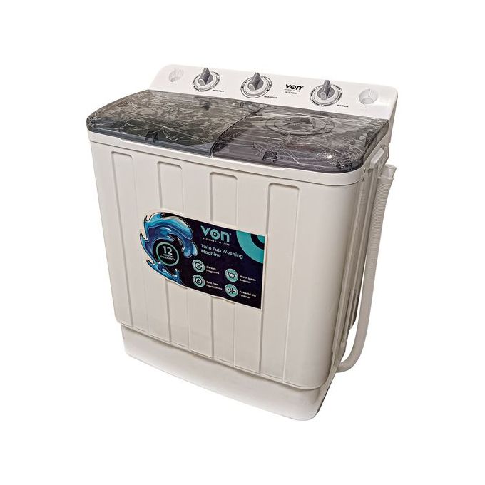 VON VALS-75BWY Twin Tub Washing Machine - 7.5Kg
