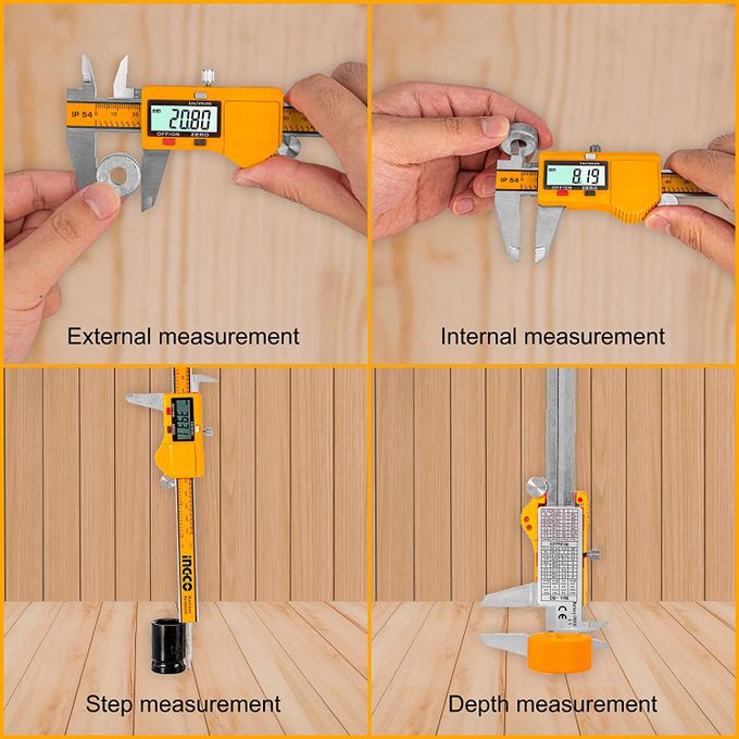 Ingco Digital Caliper Heavy Duty Vernier Caliper Durable Stainless Steel Digital Display Measuring Tool