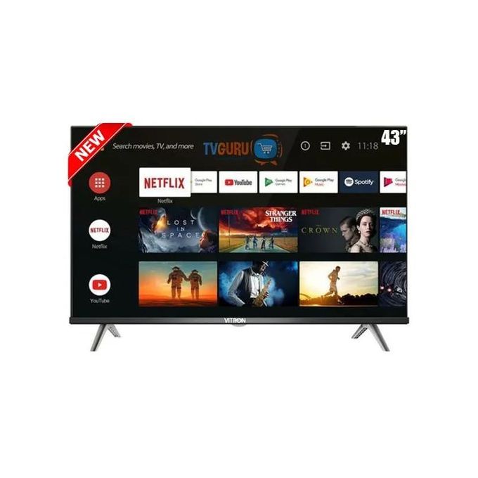 Vitron HTC4388FS - 43&quot; Smart Android Frameless TV - Black (1YR WRTY)