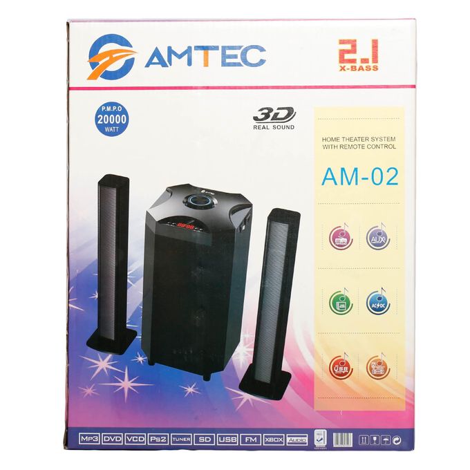 Amtec AM-02 2.1CH Multimedia Speaker BT/USB/SD/FM (1YR WRTY)