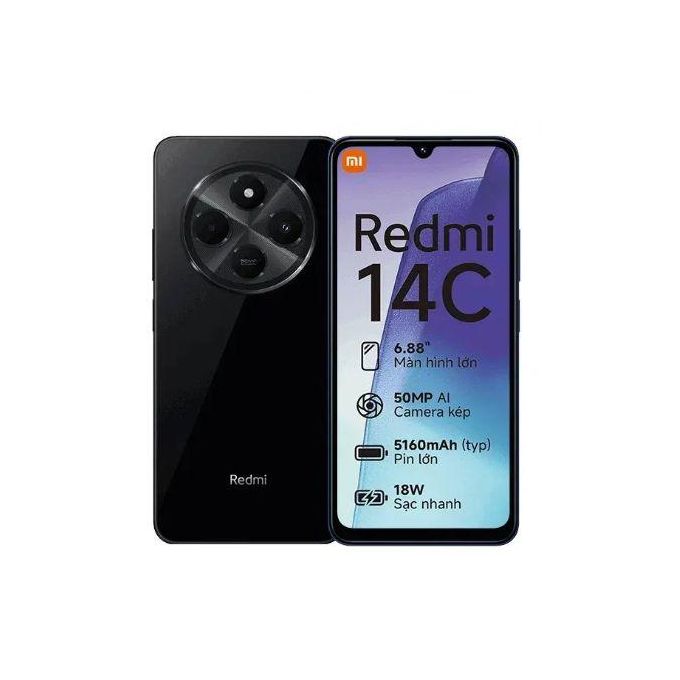 XIAOMI Redmi 14C, 6.88&quot; (4GB RAM+128GB Storage) (Dual Sim) 5160mAh - Midnight Black (2YRs WRTY)