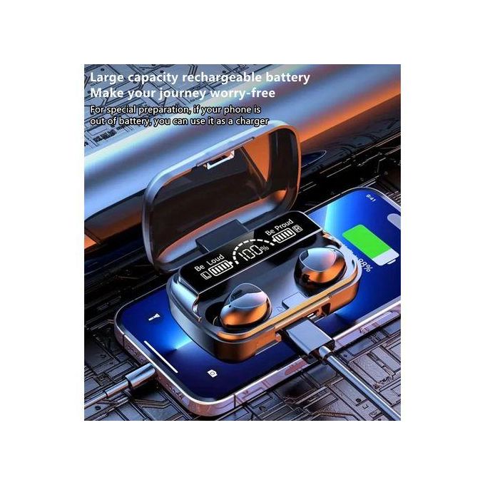 RichRipple M10 LED Display Bluetooth Headsets 9D Stereo Wireless Earphones Earpods