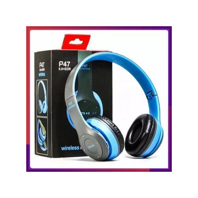 P47 Bluetooth 5.0 Headphone Wireless Earphone - Blue