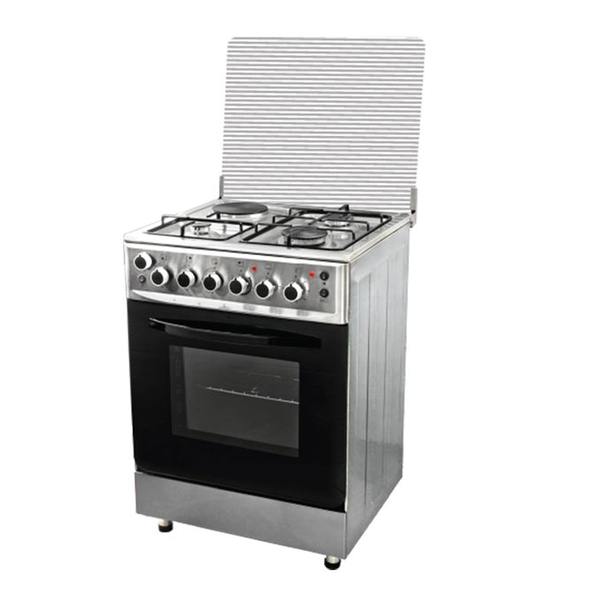 Vision Plus 60X60 3Gas + 1 Electric Standing Cooker With Electric Oven, Silver (2YRS WRTY)