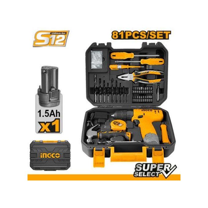 Ingco, 81pcs Tools Set HKTHP10811 Cordless Drill Tools Set