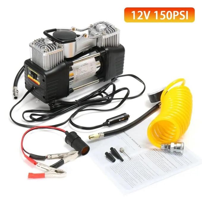 12V 150PSI Double Cylinder Air Pump Compressor Car Auto Tire Inflator Portable Heavy Duty MULTIFUNCTIONAL
