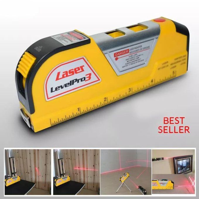Multifunction Laser Level Spirit &amp; Tape Measure Measuring Tool - LevelPro3