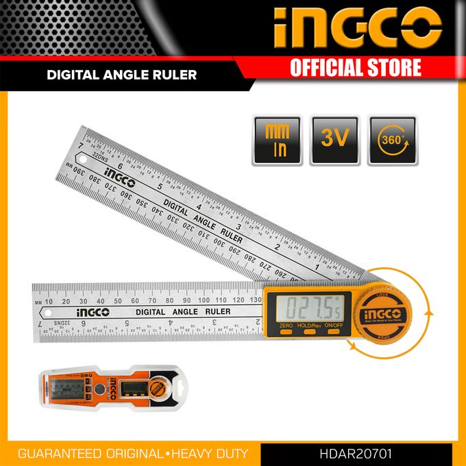 Ingco Digital Angle Ruler Digital Protractor Angle Measuring Tool